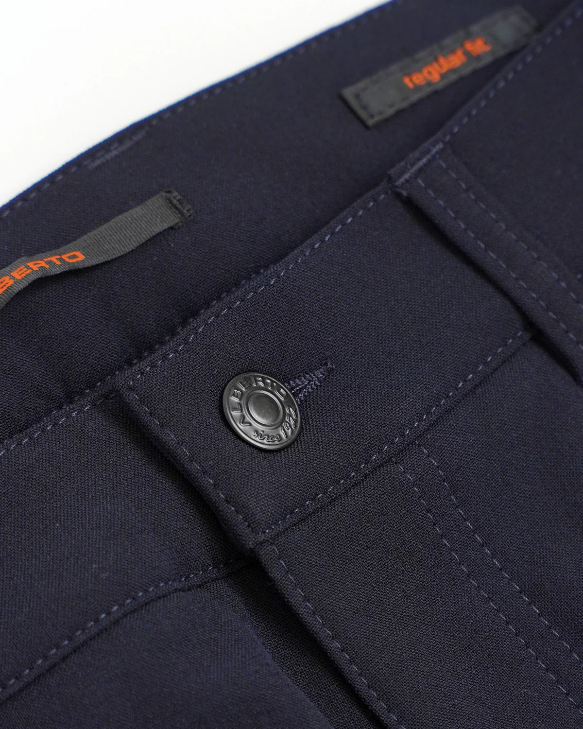 Navy 'Pipe' Regular Slim Fit Ceramica 5 Pocket Tech Dress Pants - Image 3