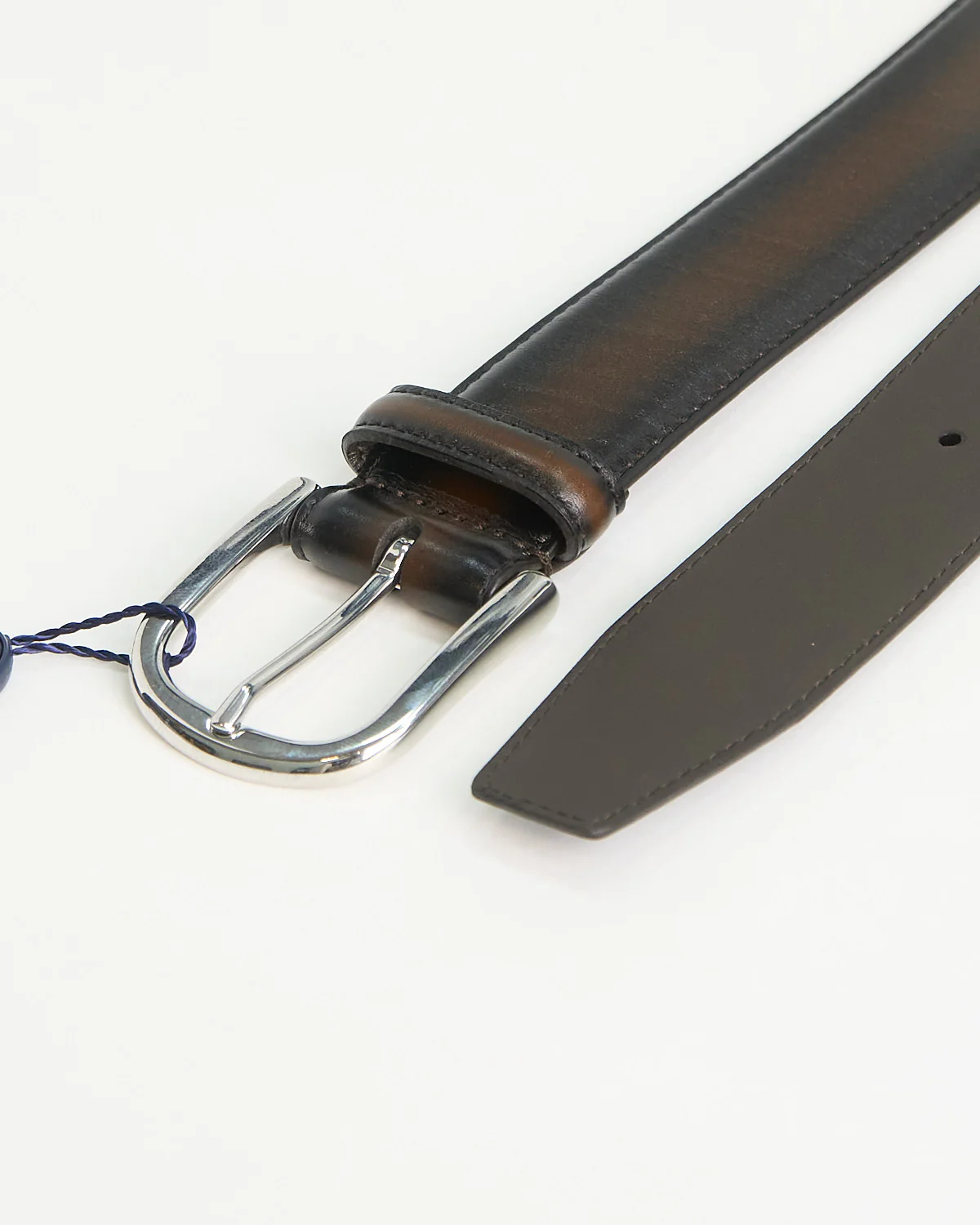 Burnished Edge Leather Dress Belt - Image 5