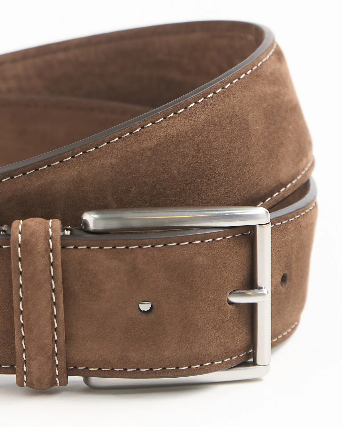 Contrast Stitch Ultra Soft Suede Nubuck Belt - Image 2