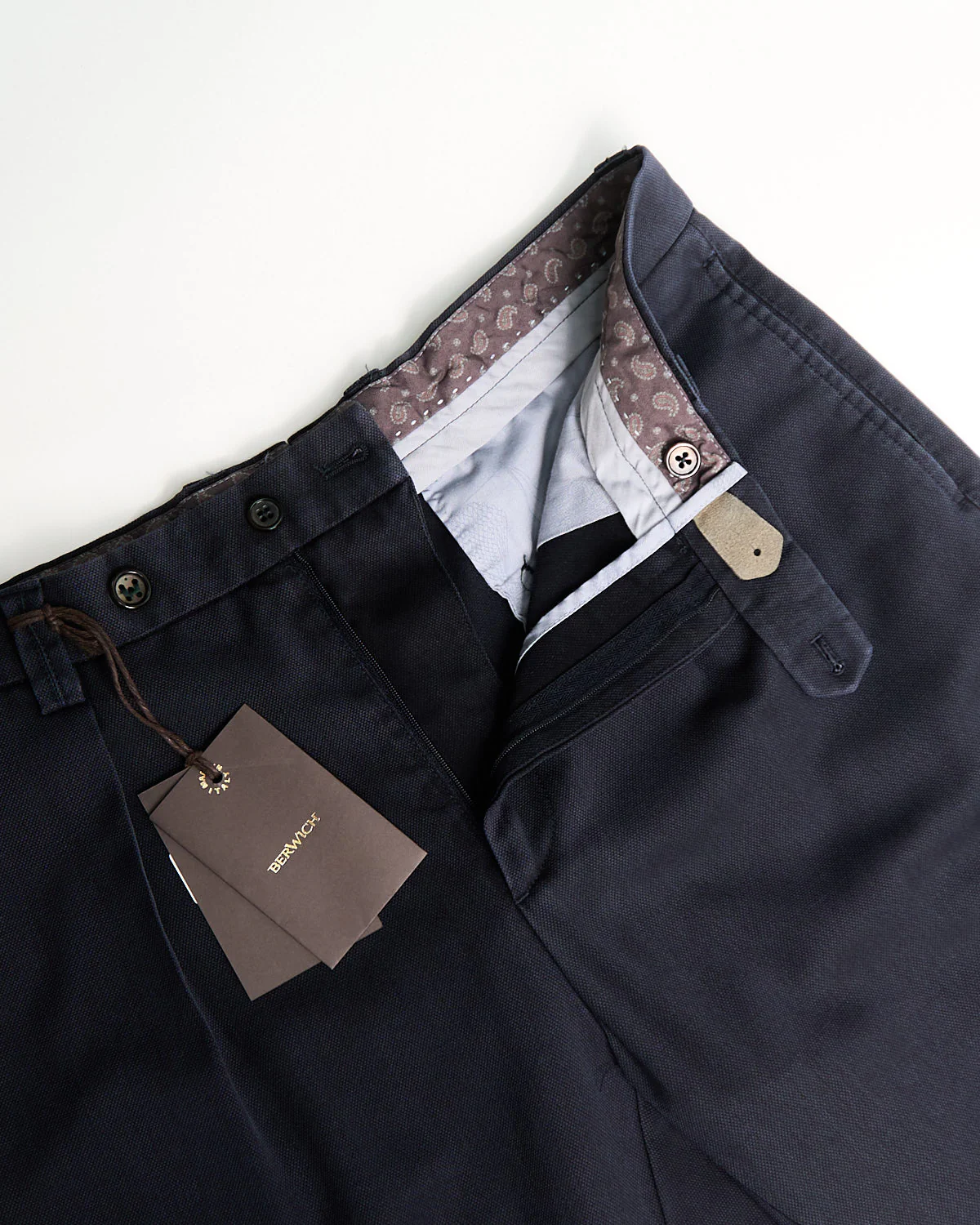 Midnight Navy 'Chaia' Relaxed Fit Frosted Wool Trousers - Image 4