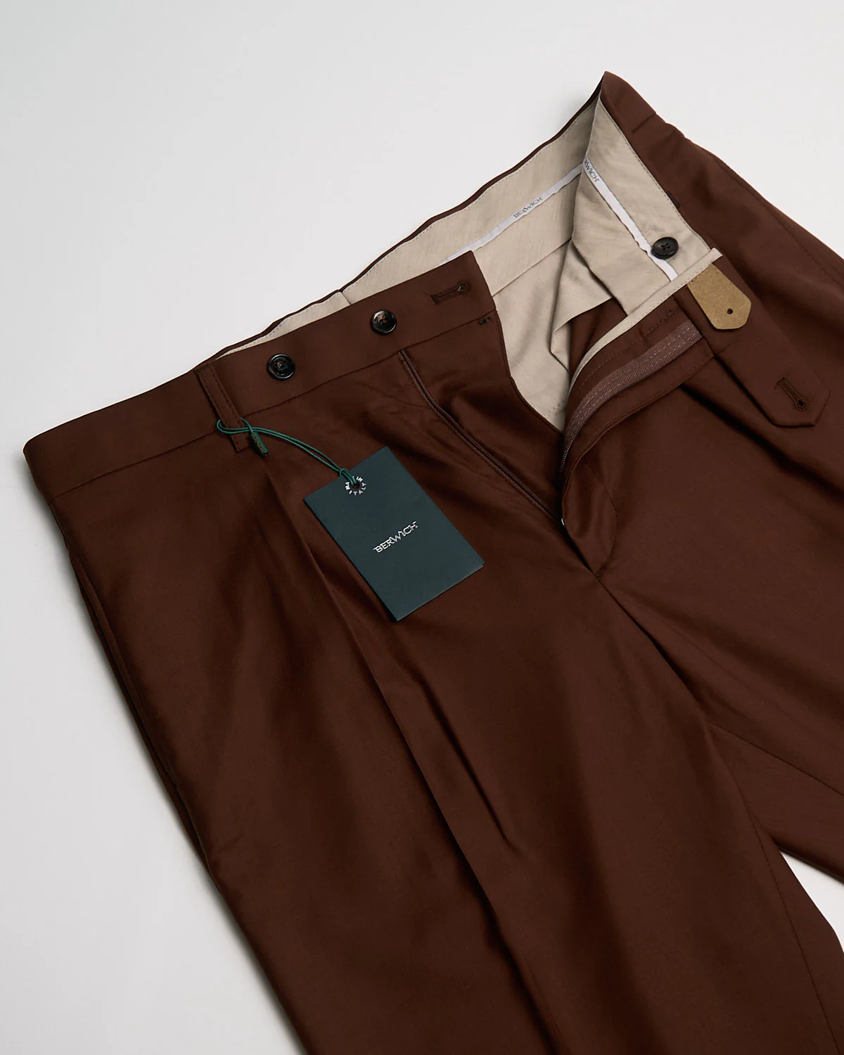 Tobacco Wool & Silk 'Chaia' Relaxed Fit Trousers - Image 2
