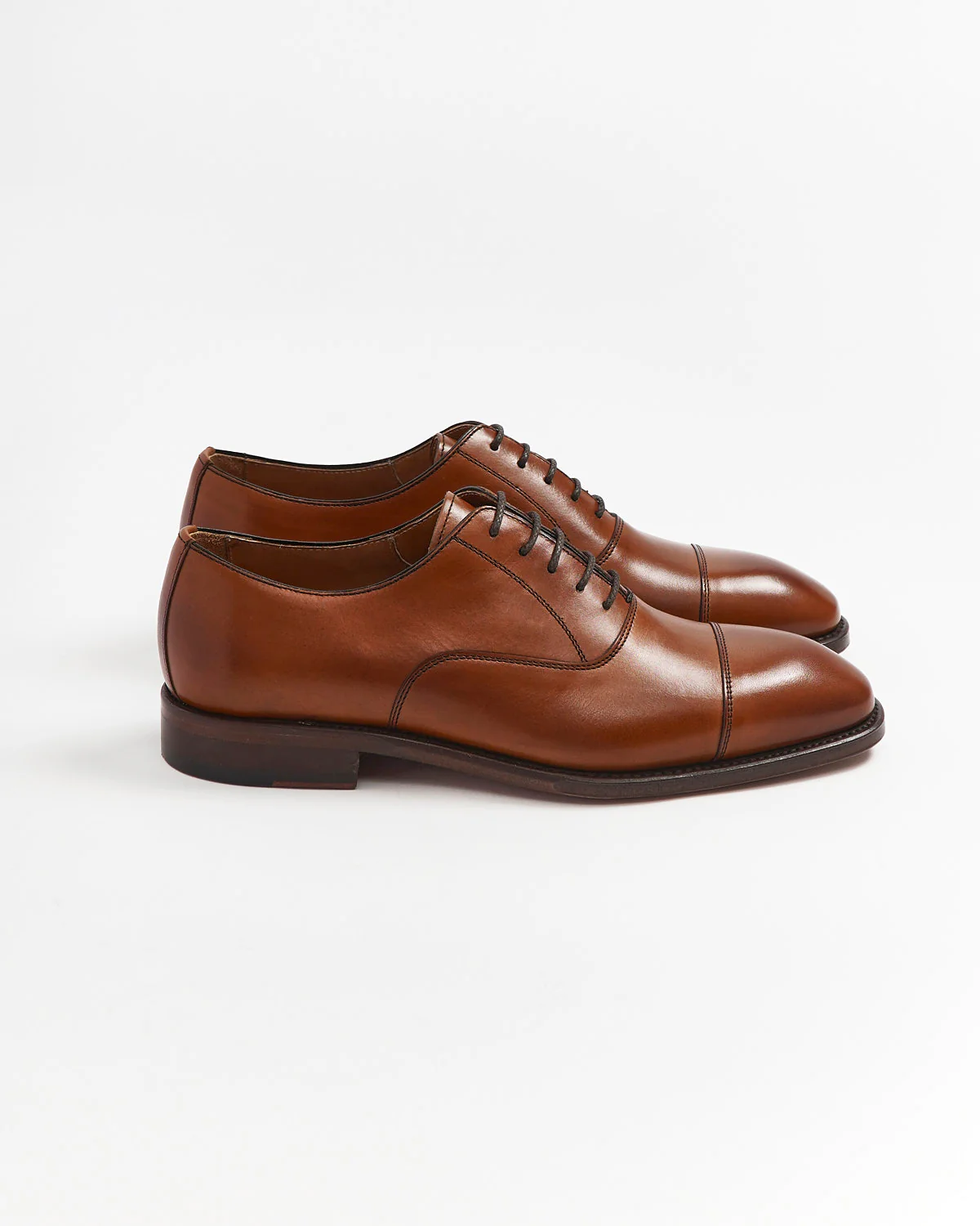 Tan Brown Cap Toe Oxford Dress Shoe - Image 5