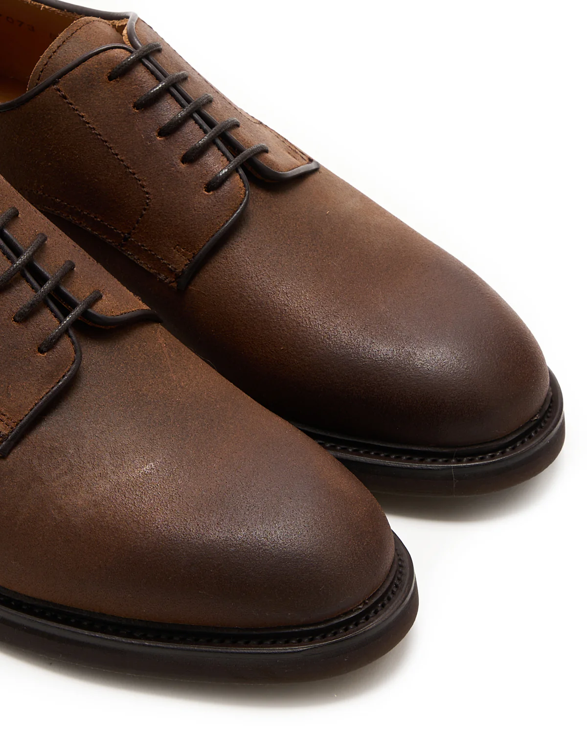 Waxed Leather Light Brown Derby Shoe - Image 5
