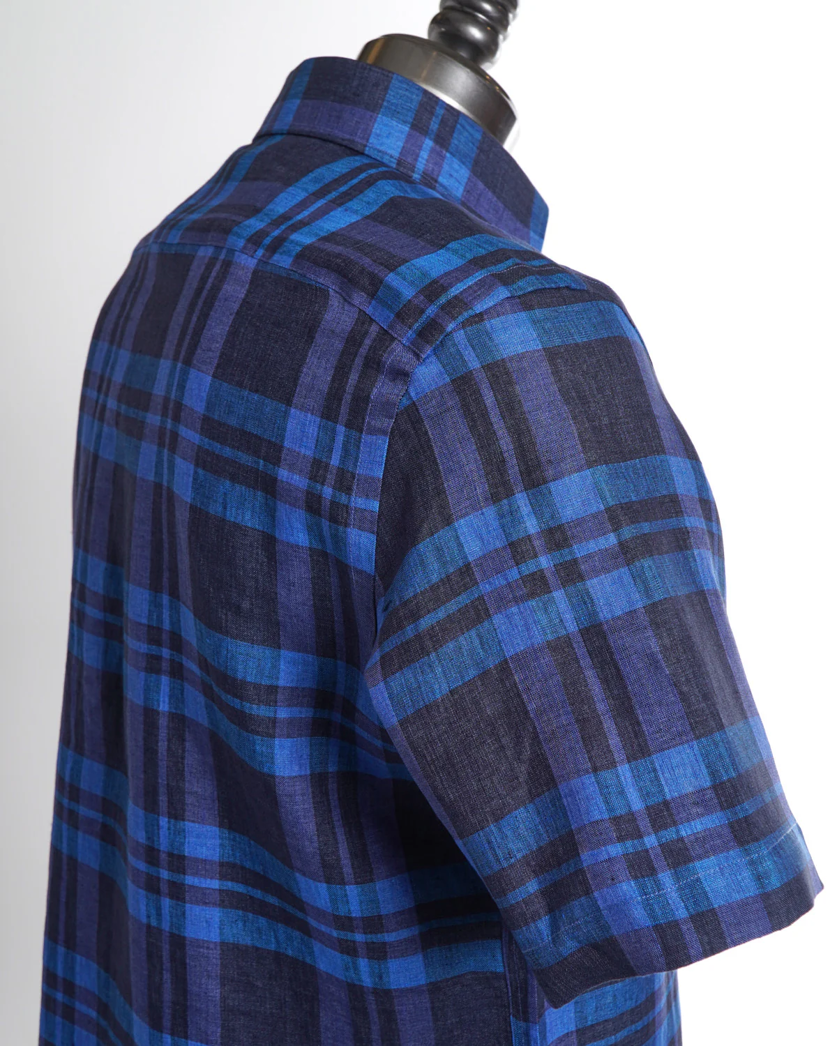 Bold Tonal Check Linen Short Sleeve Shirt - Image 4