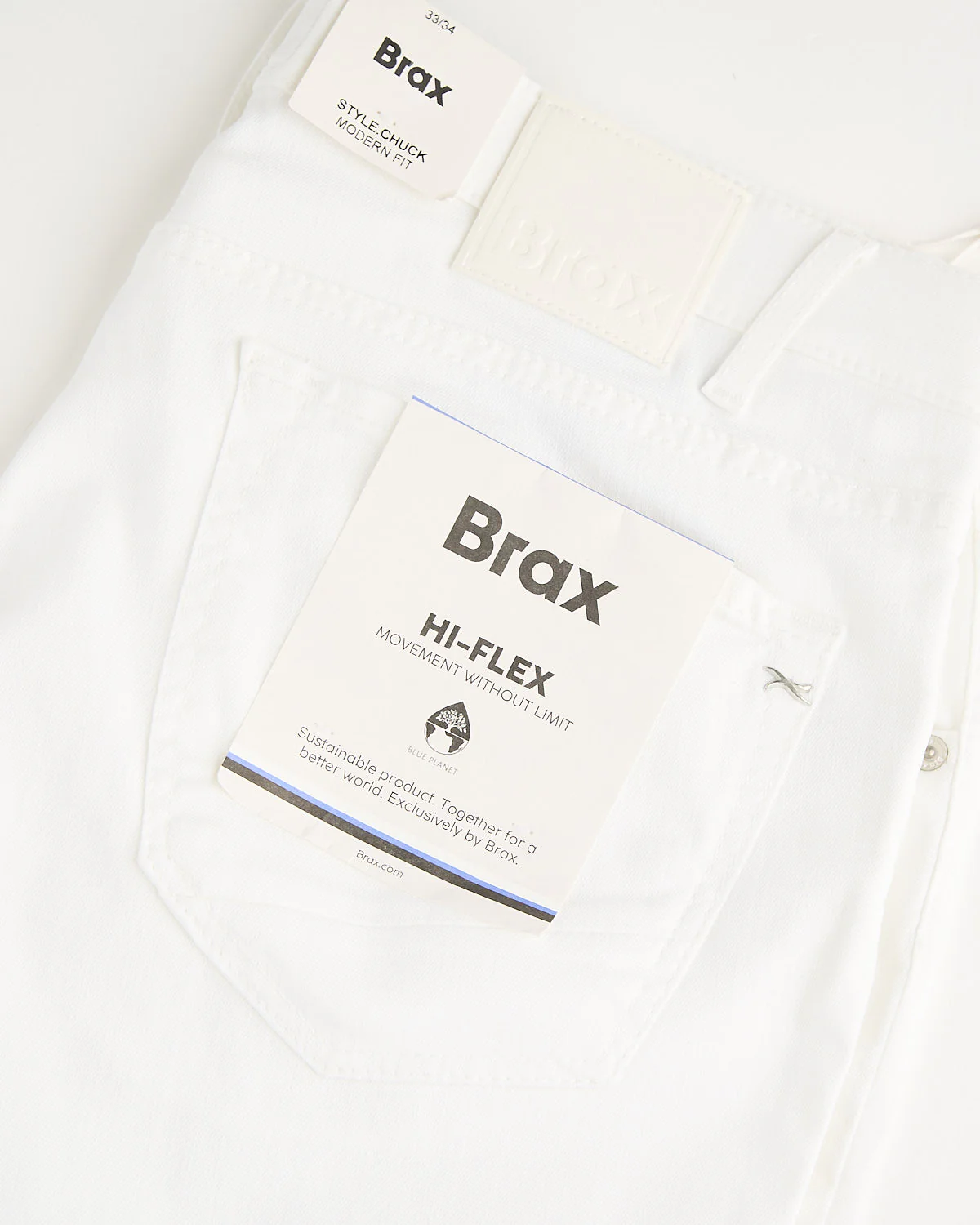 White Chuck Hi-Flex Stretch Cotton 5 Pocket Pants - Image 2