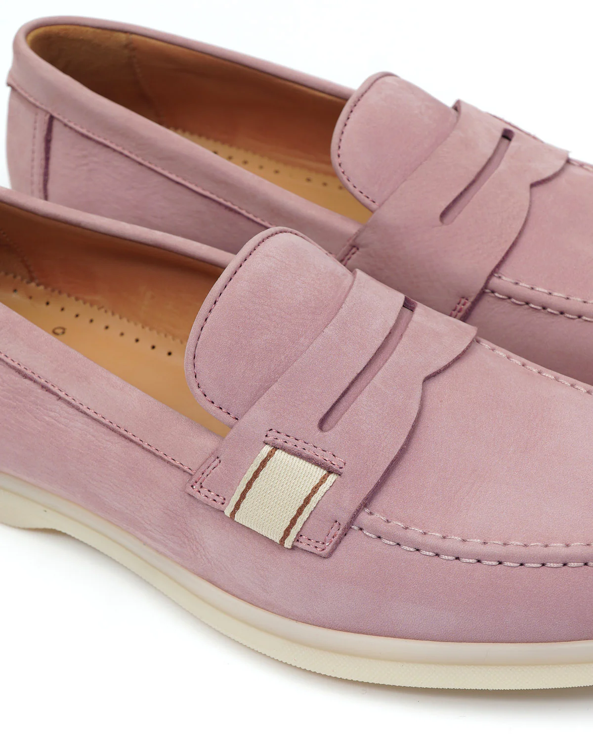 Pink Morbidone Leather Loafers - Image 8