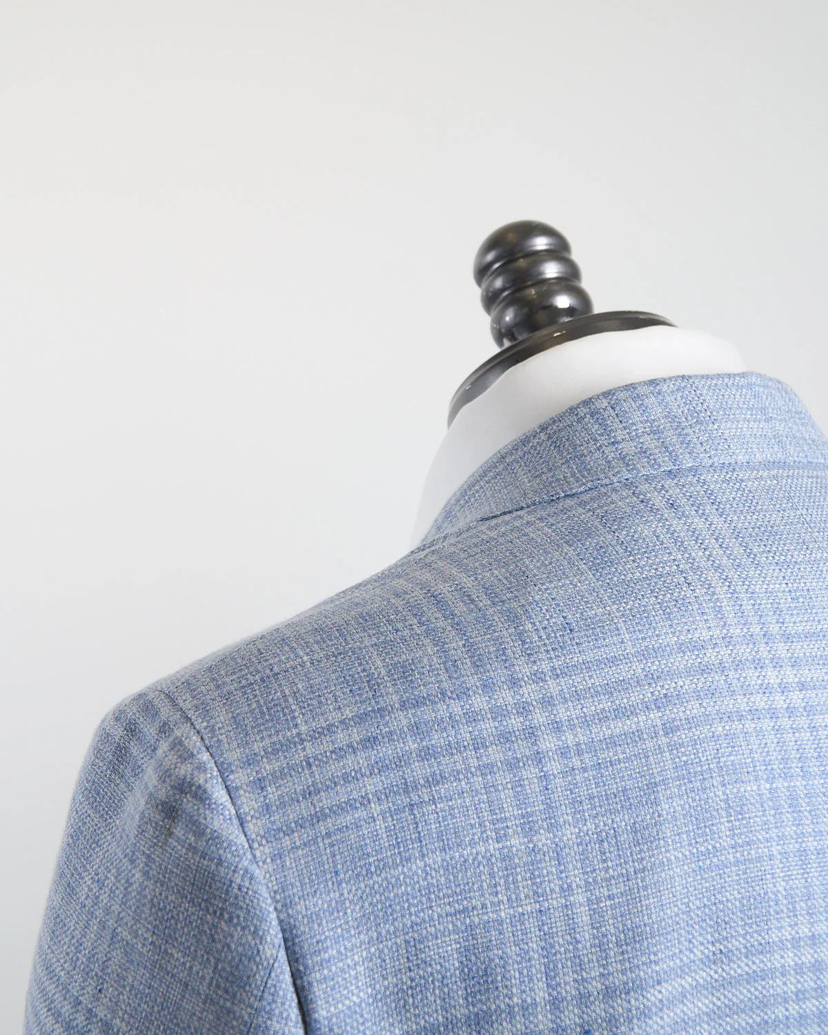 Sky Blue Check Linen & Wool 'Kei' Soft Jacket - Image 4