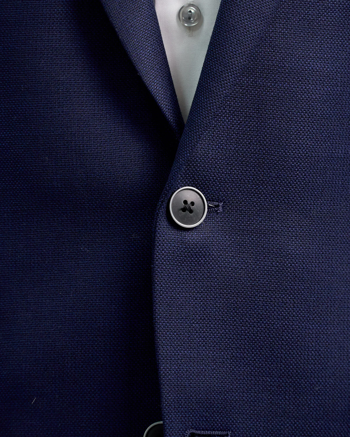 'Gibson' Navy Textured Wool Blazer - Image 5