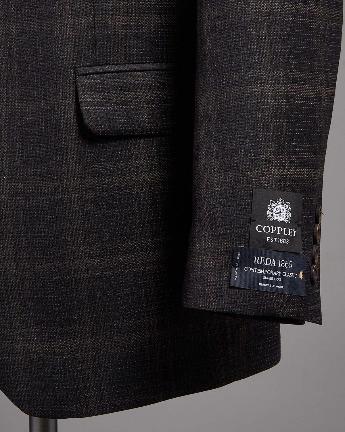 Super 130's Wool Check 'Gibson' Fit Sport Jacket - Image 8