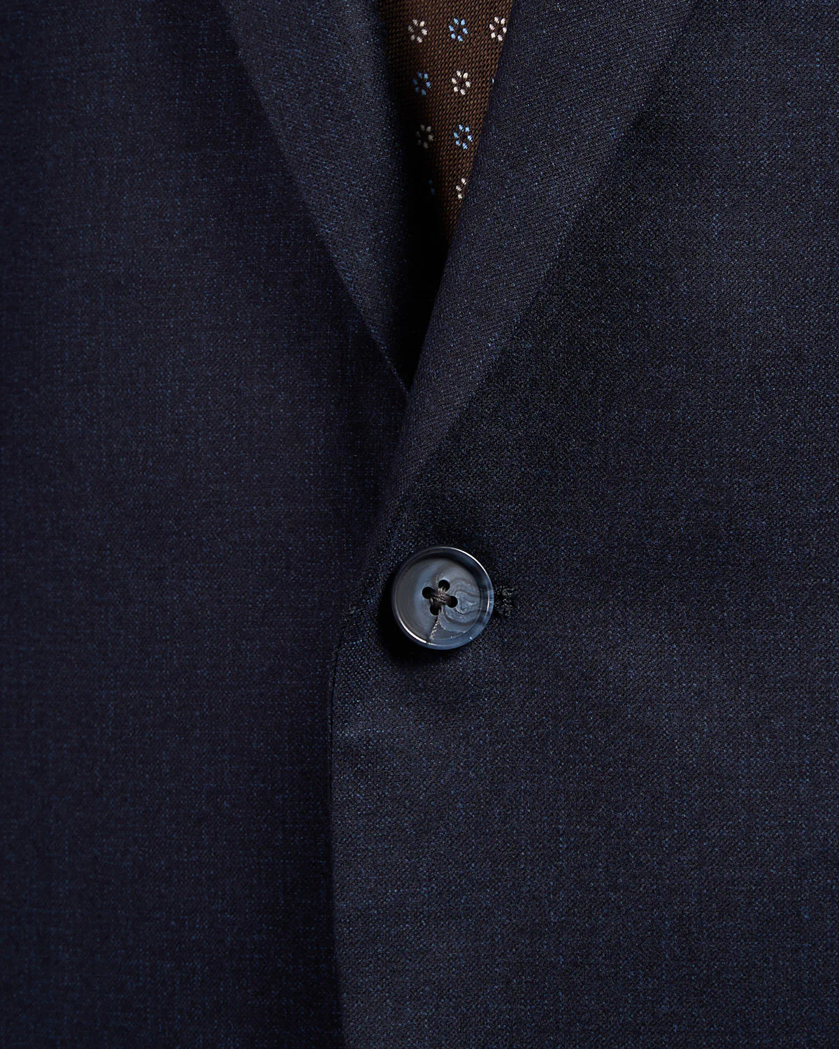 Super 130's Wool Solid Navy Melange Suit - Image 4