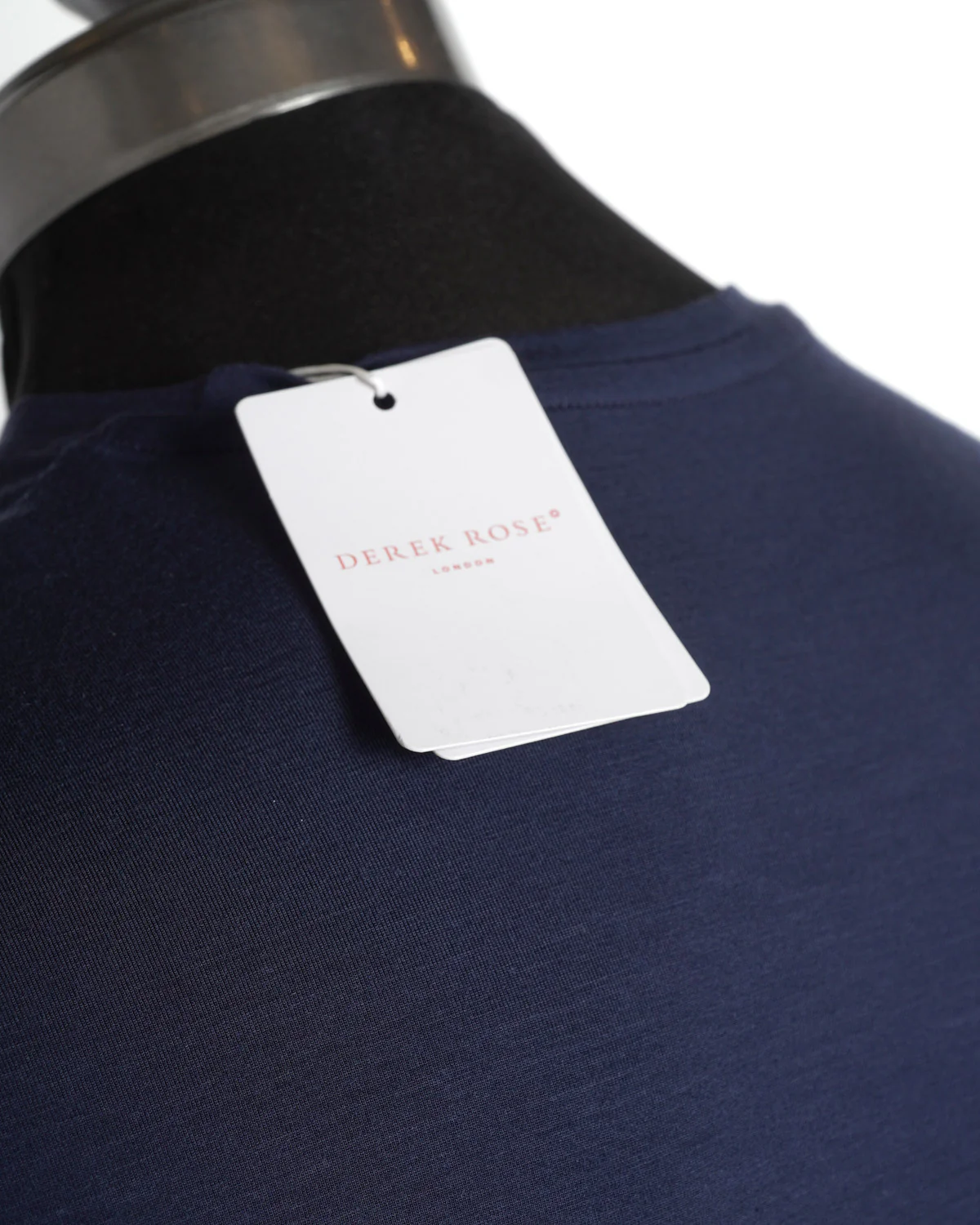 Micro Modal Basel Solid Navy Crew Neck T-Shirt - Image 2