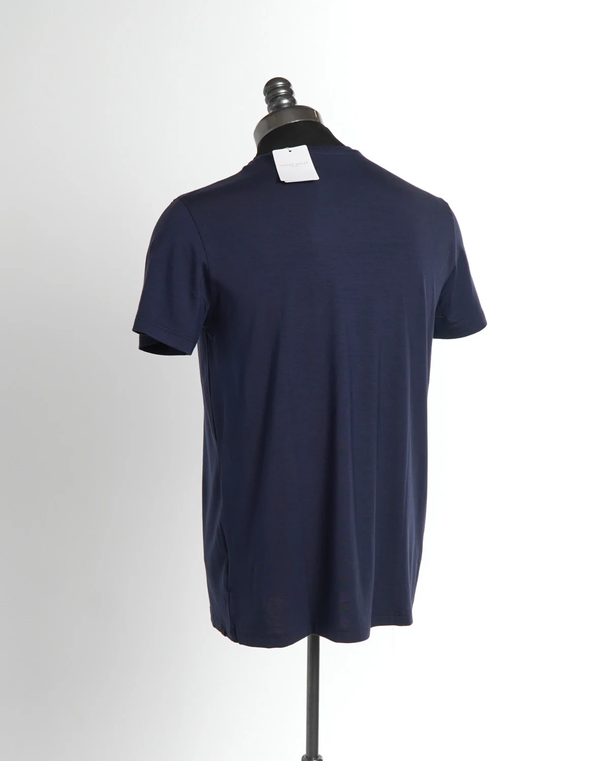 Micro Modal Basel Solid Navy Crew Neck T-Shirt - Image 5