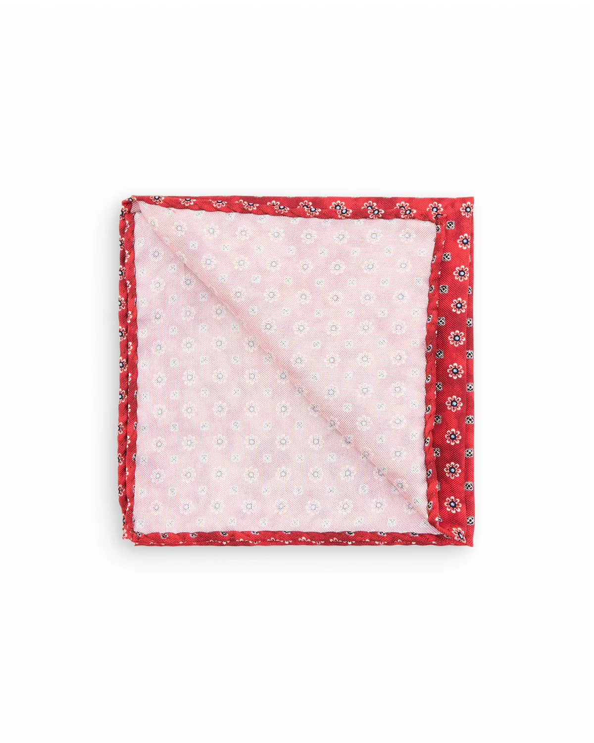 Brick Micro Floral Silk Pocket Square - Image 2