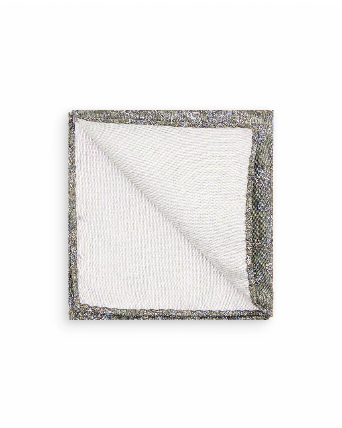Charcoal Blue Paisley Silk Pocket Square - Image 2