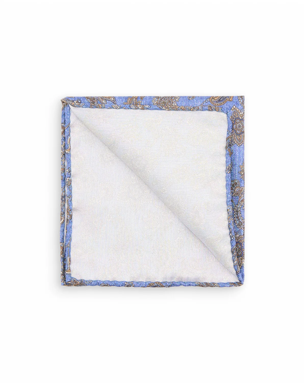 Denim Blue Paisley Silk Pocket Square - Image 2