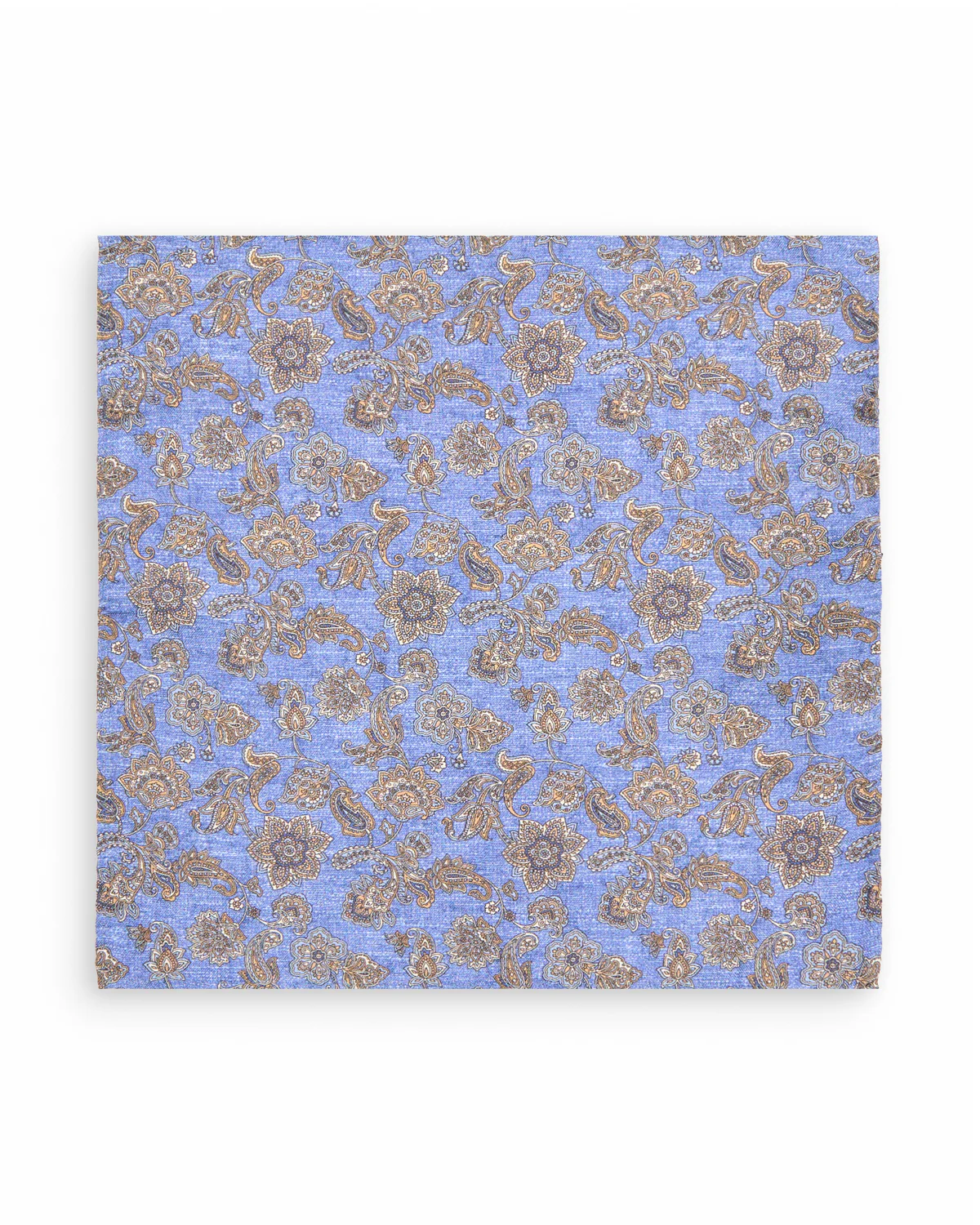 Denim Blue Paisley Silk Pocket Square - Image 3