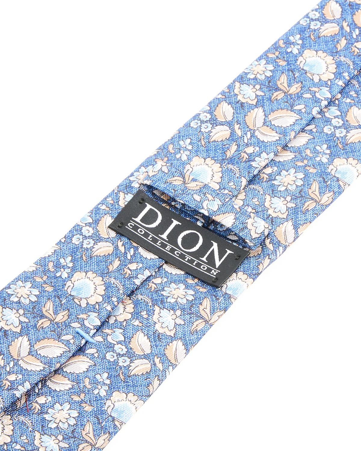 Navy Blue Floral Silk Tie - Image 2