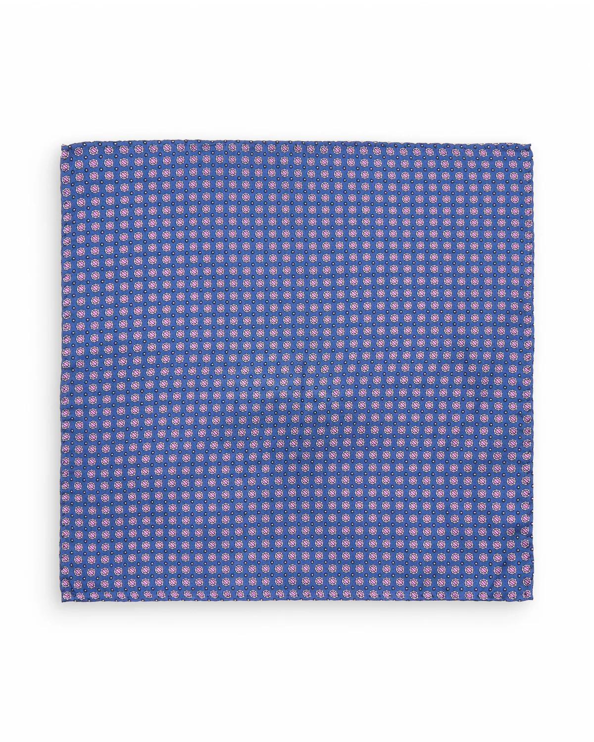 Navy Pink Medallion Silk Pocket Square - Image 3