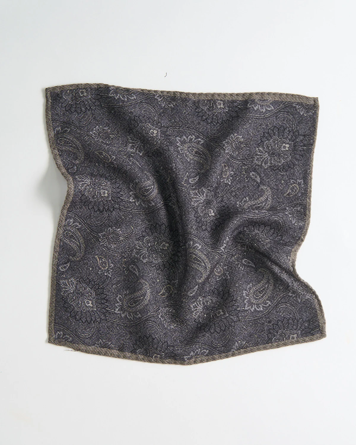 Paisley/Chevron Wool Double Sided Pocket Square - Image 3