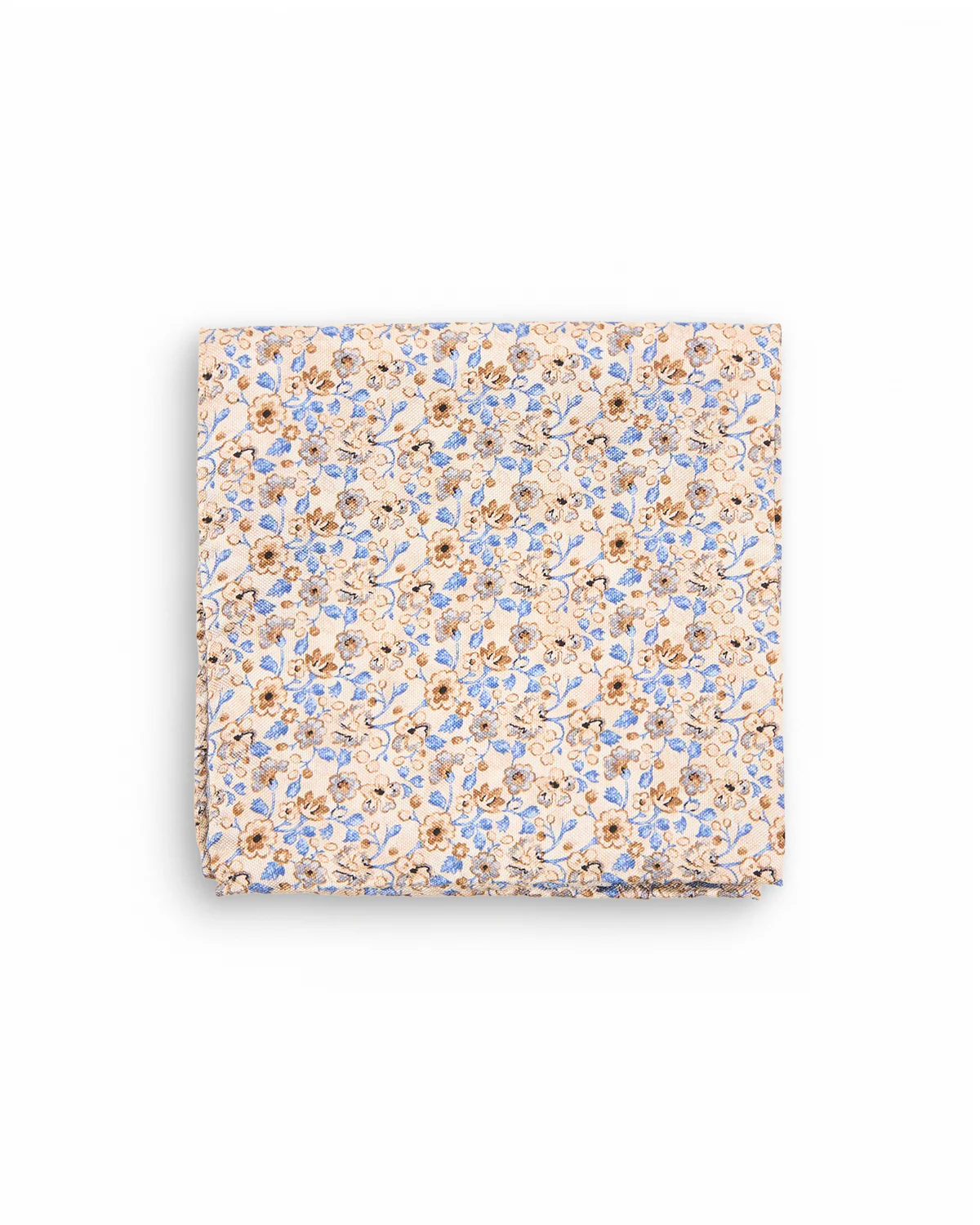 Sand Floral Silk Pocket Square