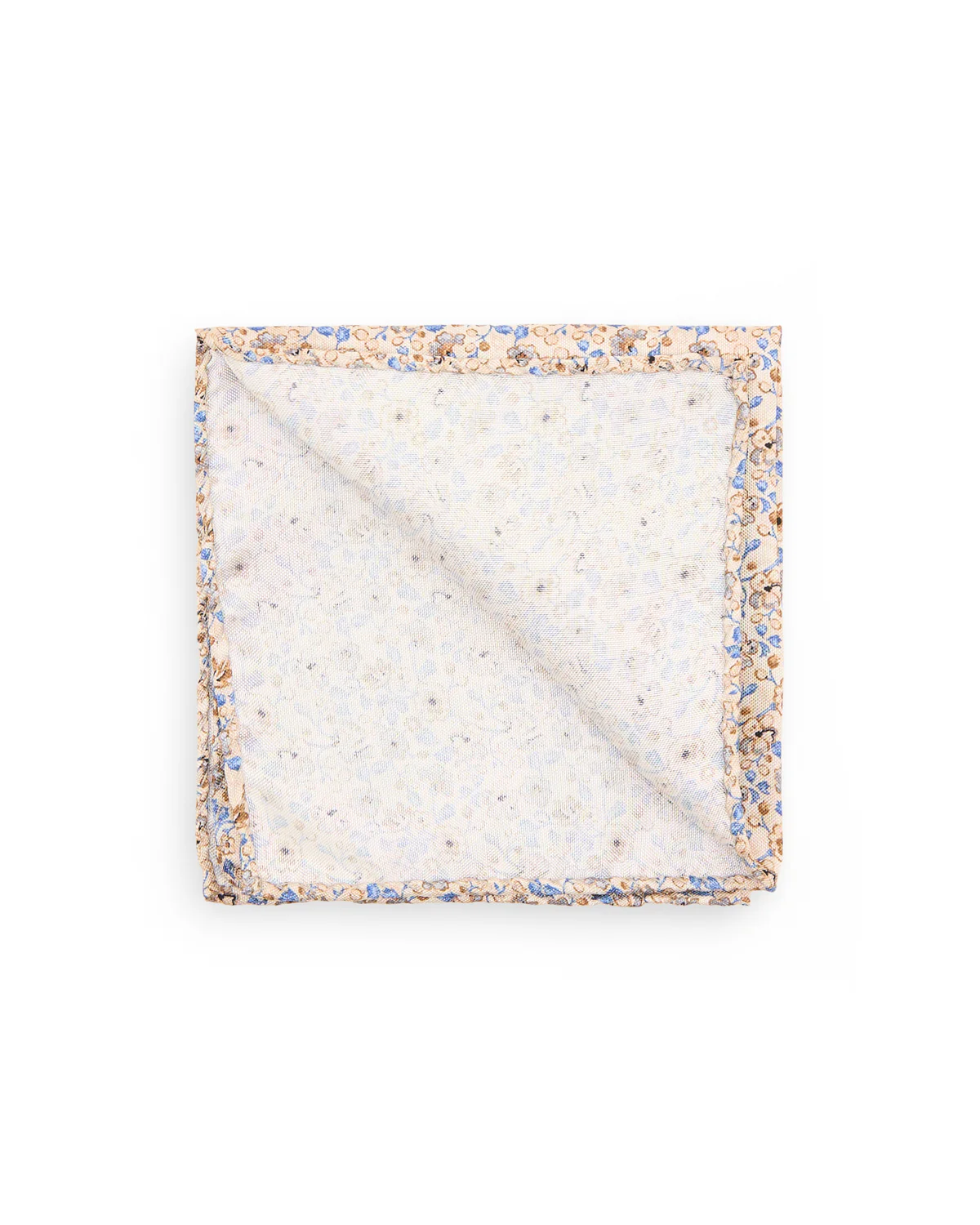 Sand Floral Silk Pocket Square - Image 2