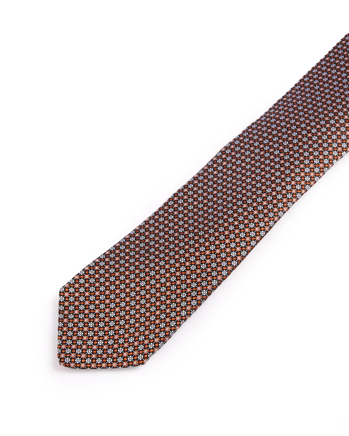 Silk Woven Jacquard Cubic Micro Links Tie - Image 2