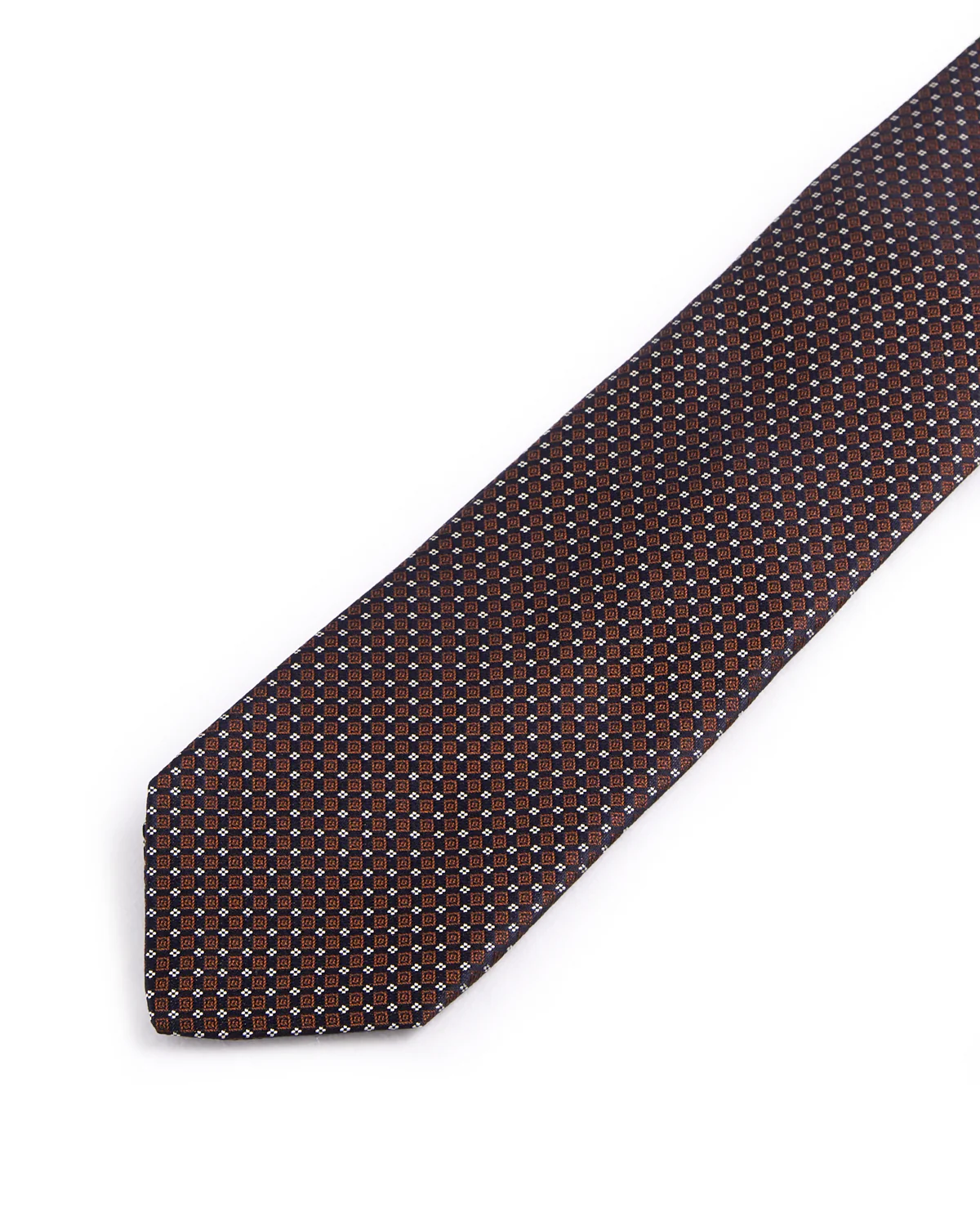 Silk Woven Jacquard Windowpane Micro Neat Tie - Image 2