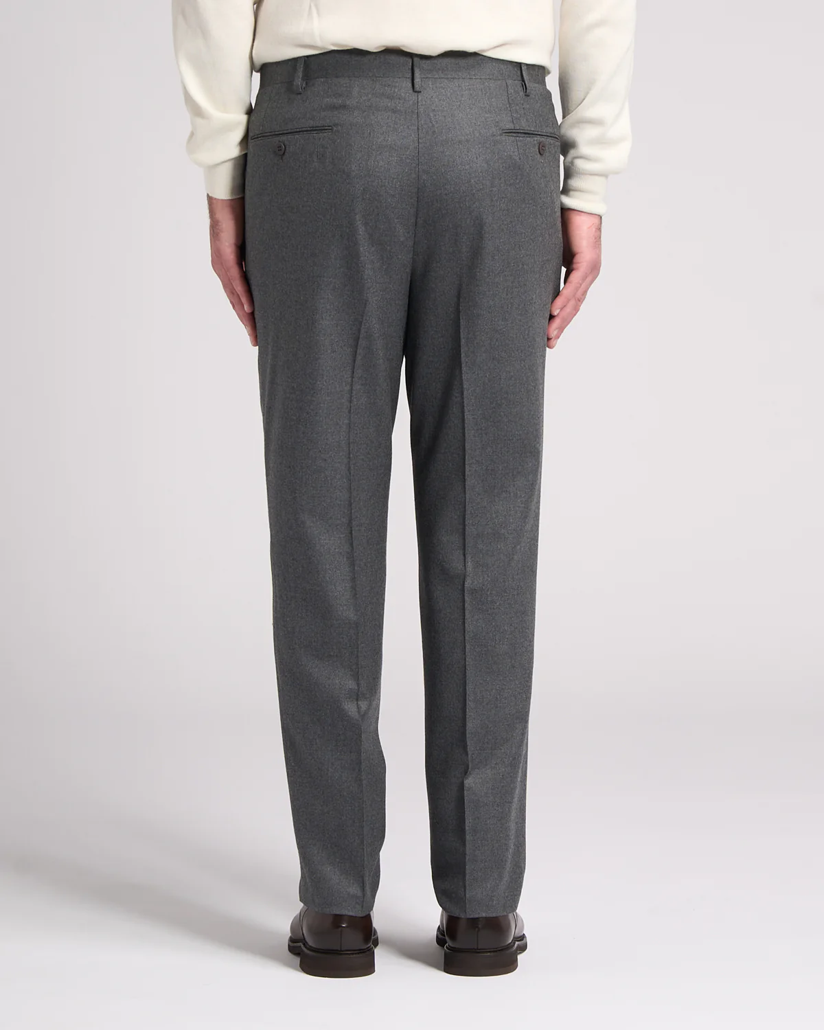 Super 120's Light Flannel Double Pleated Dress Pants - Image 4