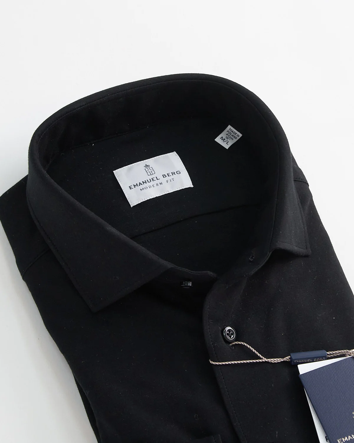 Modern Fit Black 4Flex Jersey Stretch Shirt - Image 3
