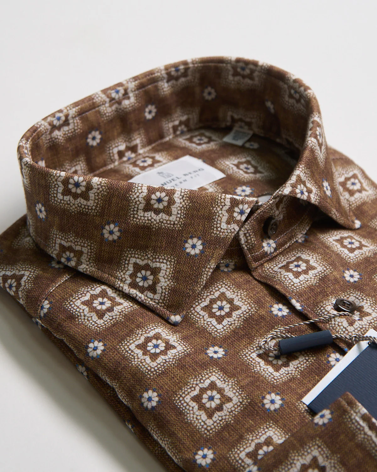 Modern Fit 'Albini 4 Flex' Bold Archival Pattern Stretch Knit Shirt - Image 4