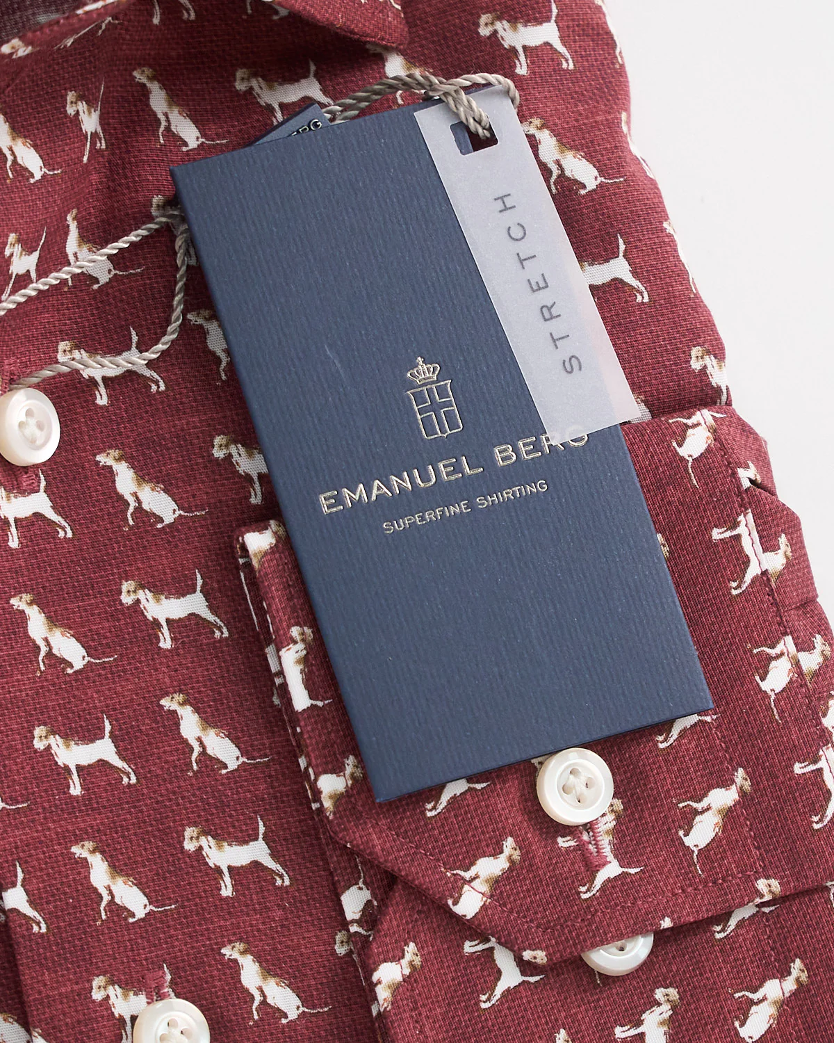 Modern Fit Stretch Poplin Dog Print Shirt - Image 4