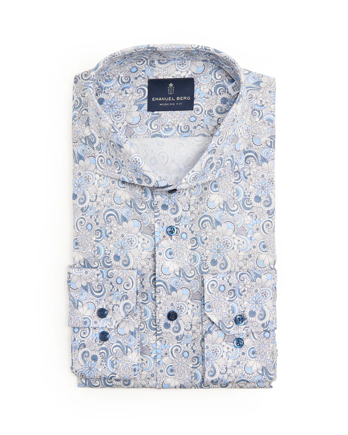 Paisley/Floral Print Modern Fit Shirt