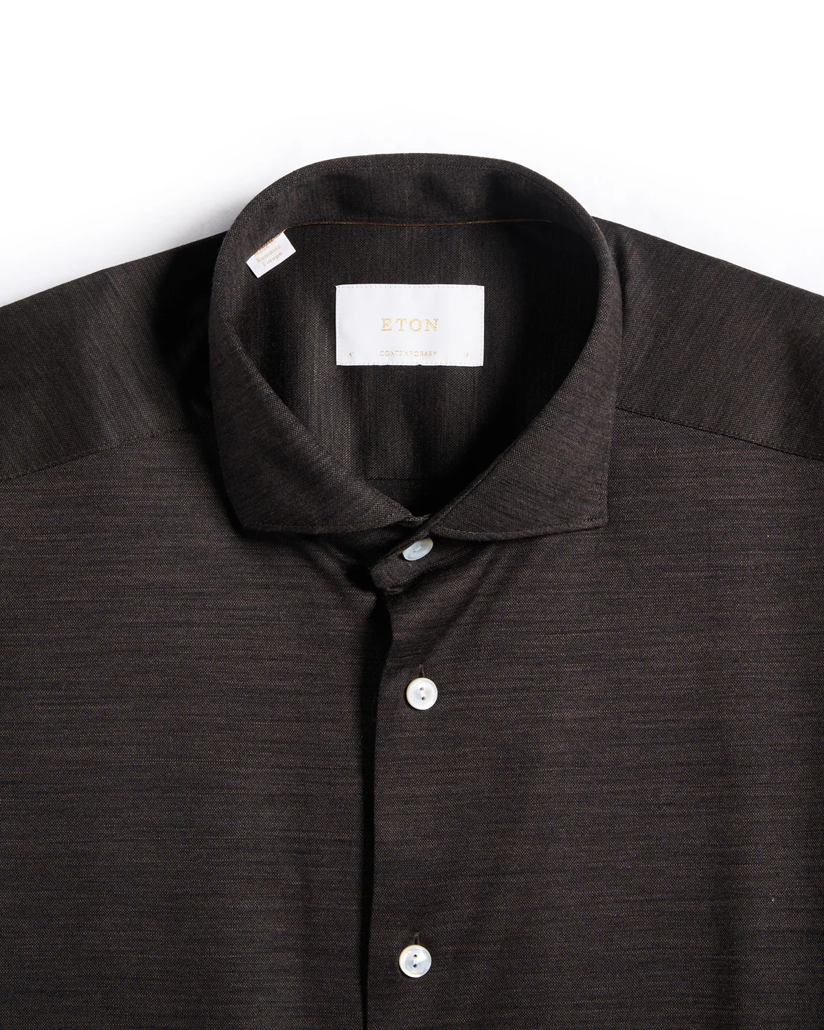 Brown Merino Jersey Contemporary Shirt - Image 4