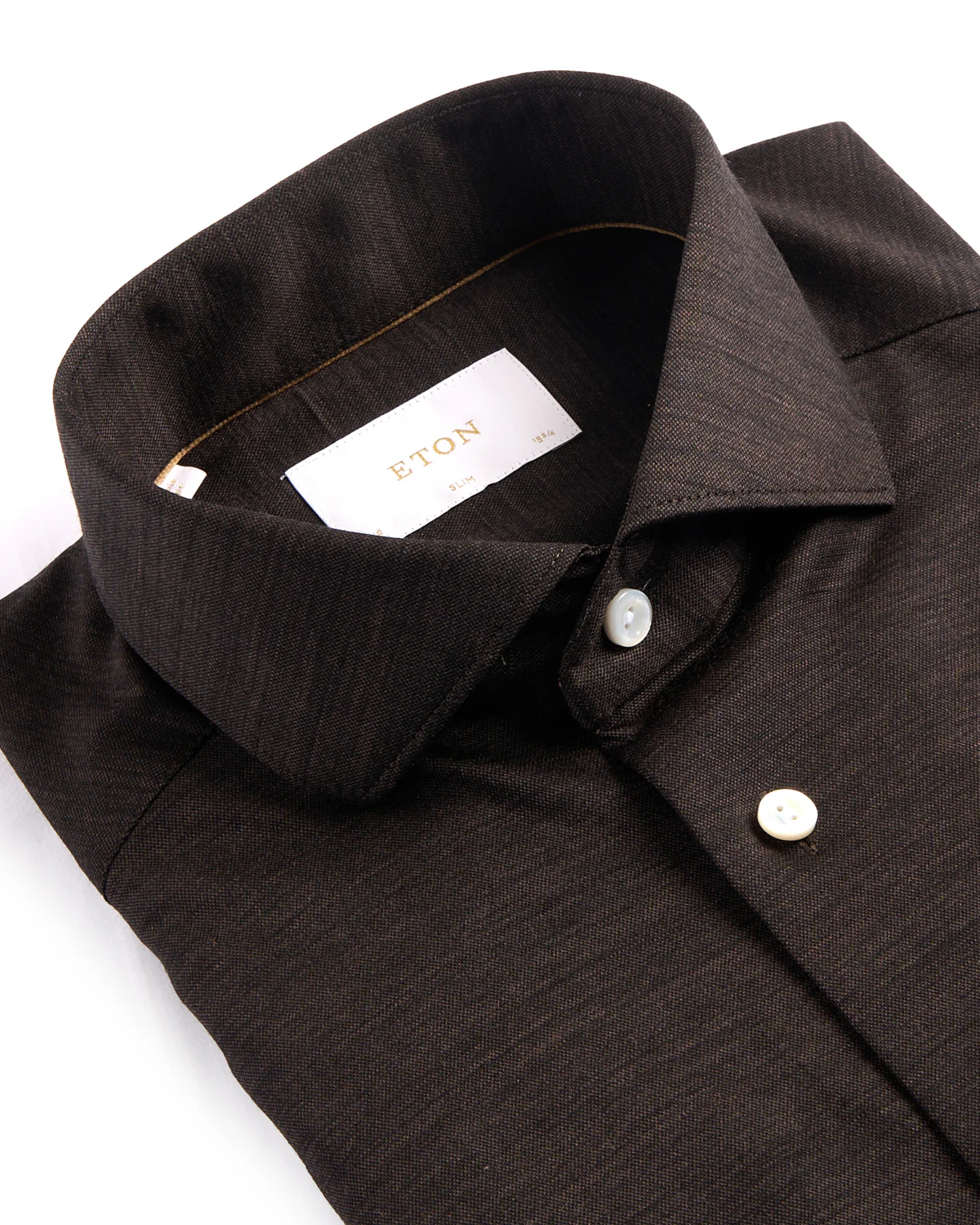 Brown Merino Jersey Slim Shirt - Image 2