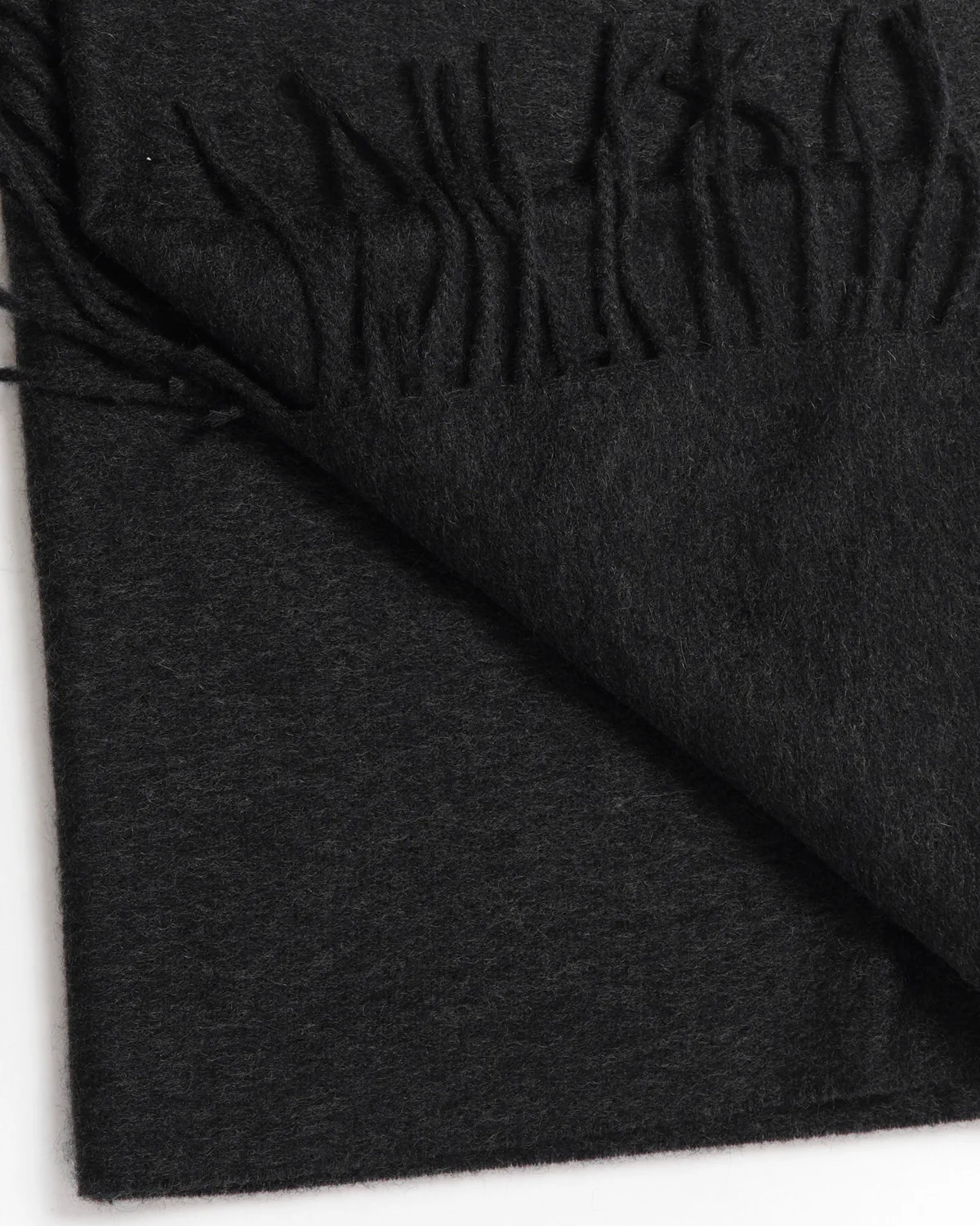 Solid Cashmere Scarf / Charcoal - Image 4
