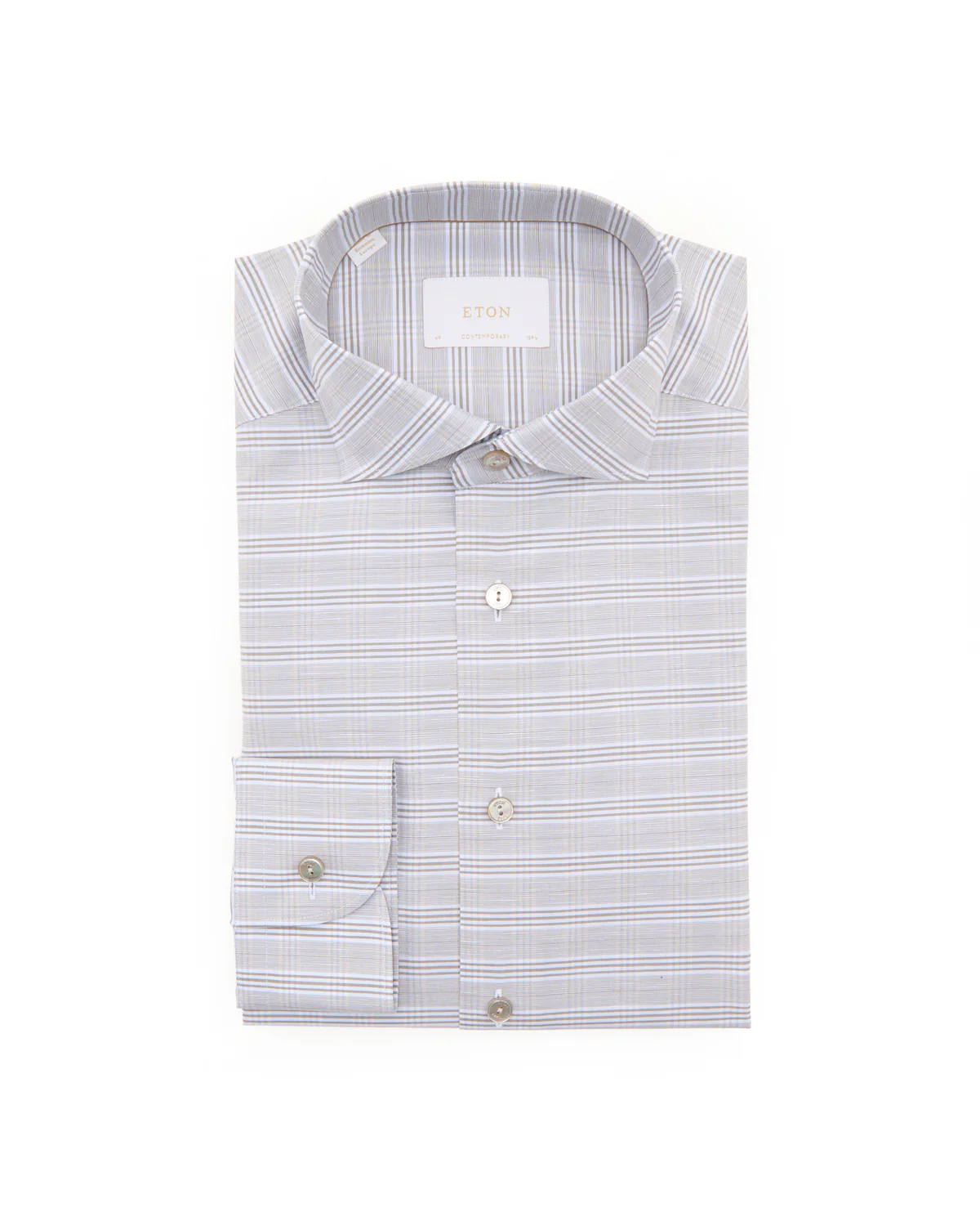 Check Cotton 7 Linen Contemporary Shirt
