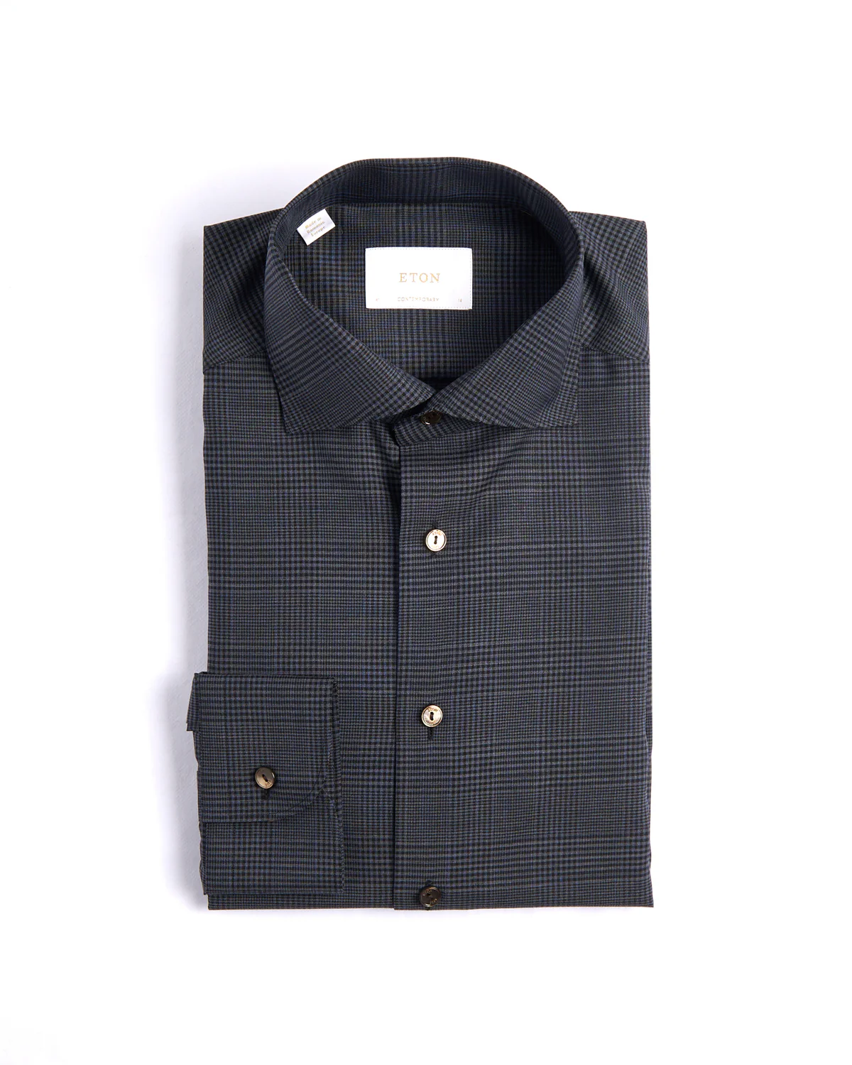 Check Merino Wide Spread Shirt - Contemporary Fit