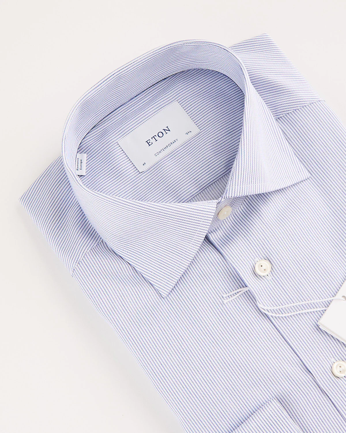 Contemporary Cutaway Fine Striped Twill Shirt - Image 2