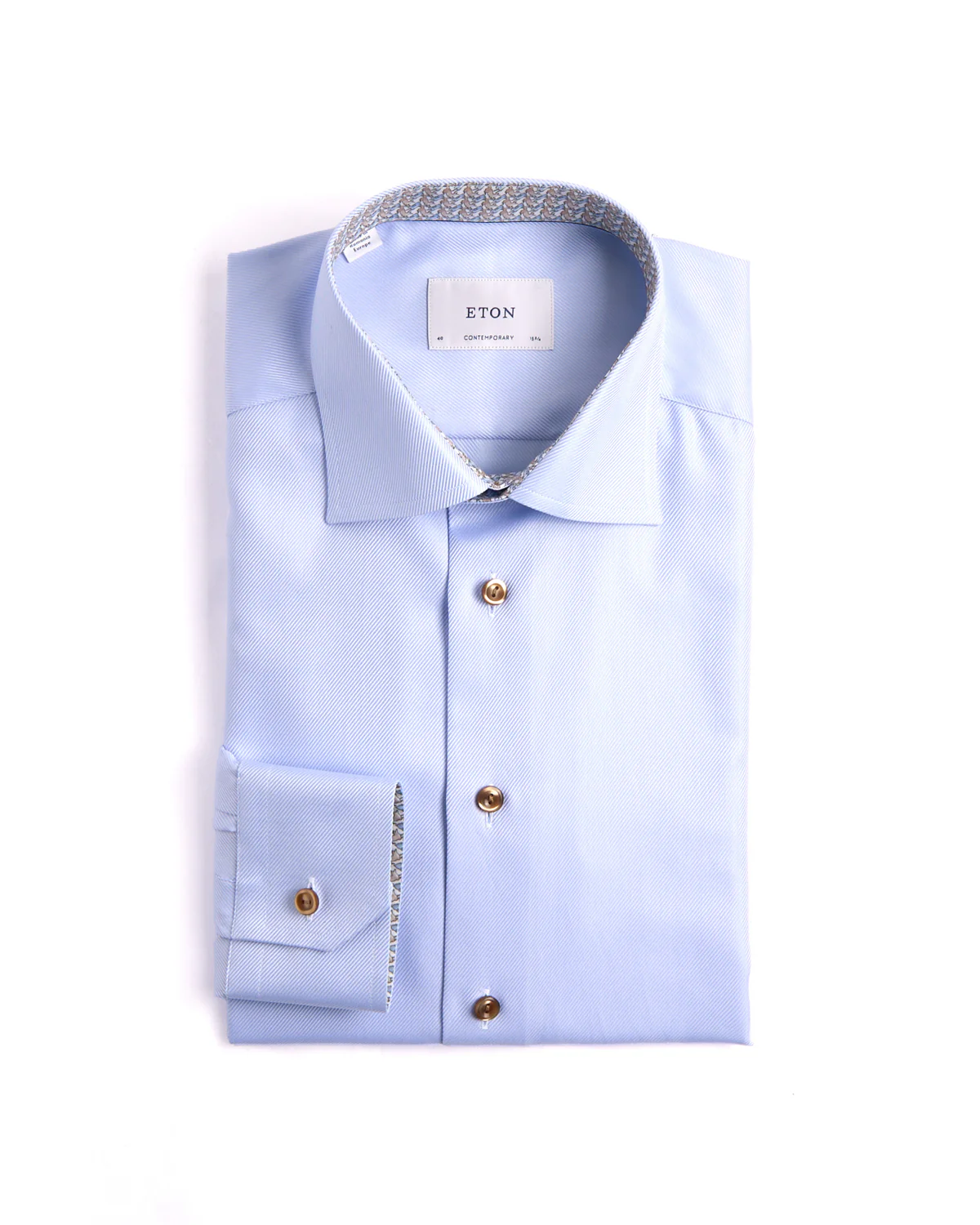 Contemporary Cutaway Geometric Trim Twill Shirt