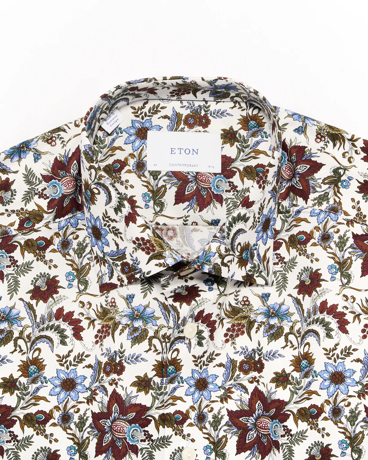 Floral Print Twill Contemporary Shirt - Image 8