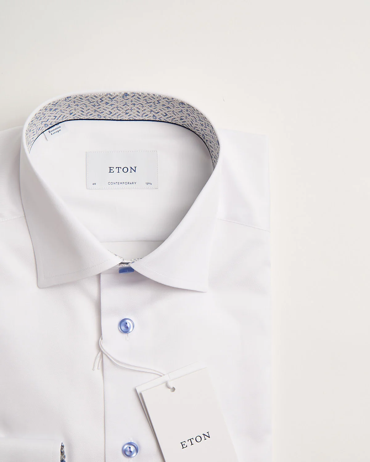 Geometric Effect Contrast Fabric Twill Contemporary Shirt - Image 4