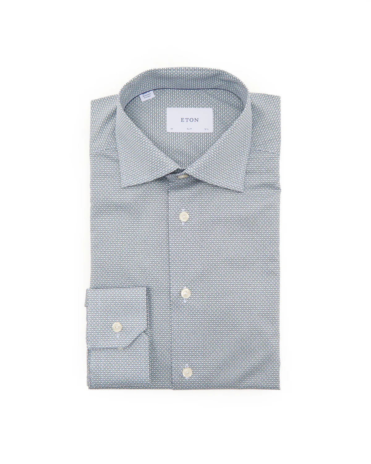 Geometric Slim Signature Twill Shirt