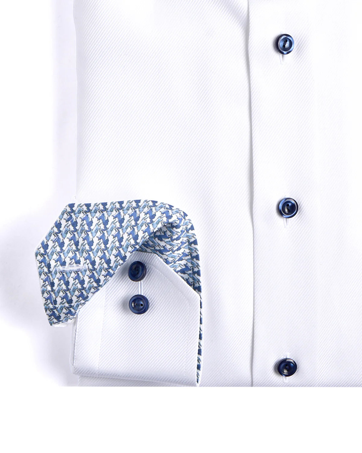 Geometric Textured Twill Slim Shirt - Image 3