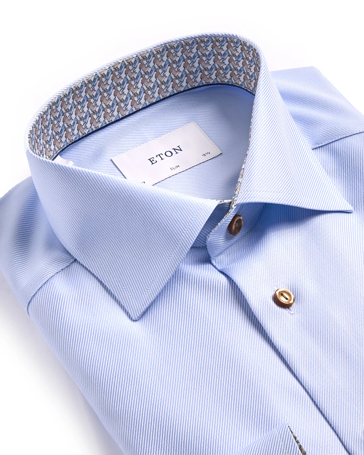 Geometric Textured Twill Slim Shirt - Image 2