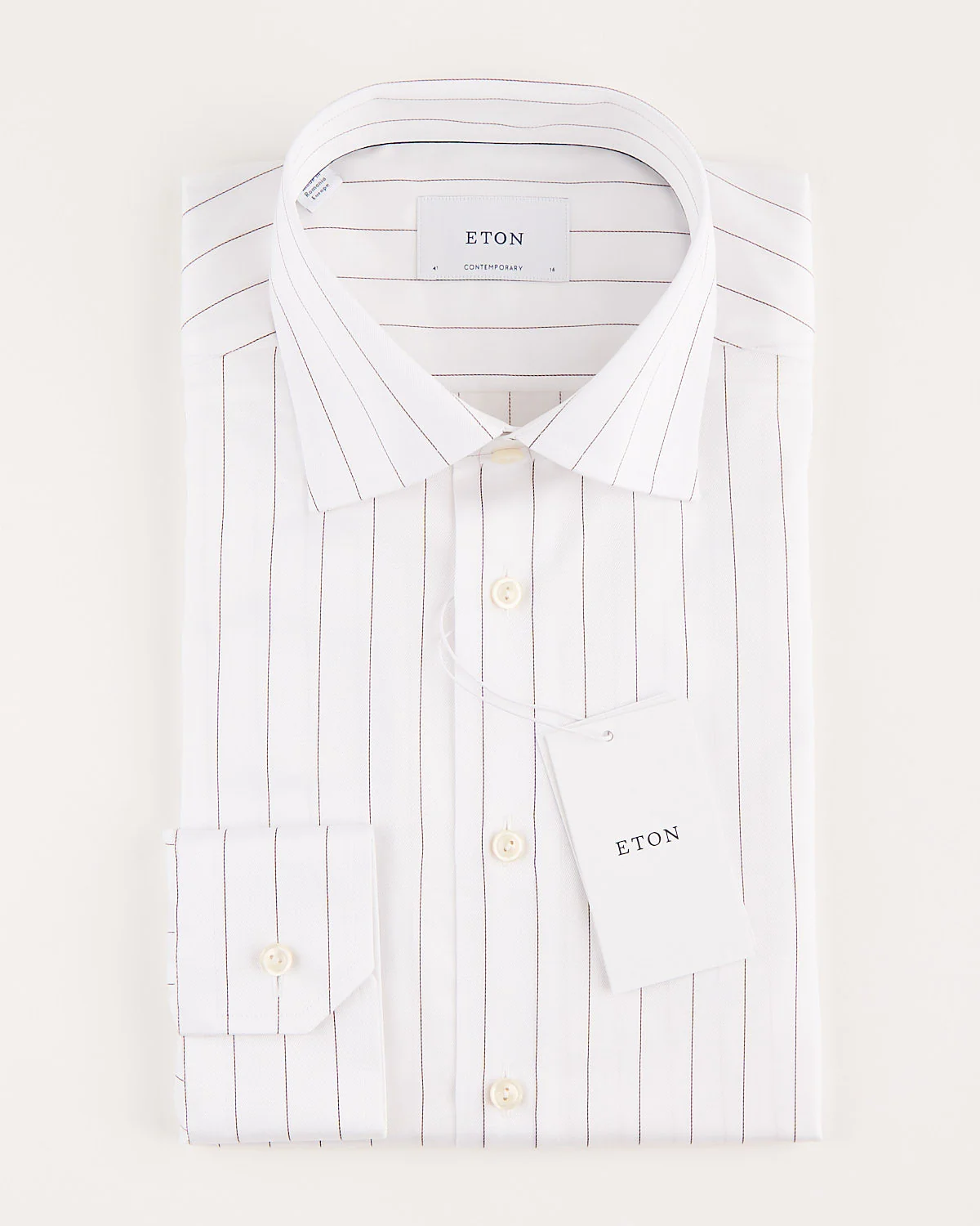 Pin-Striped Twill Contemorary Shirt