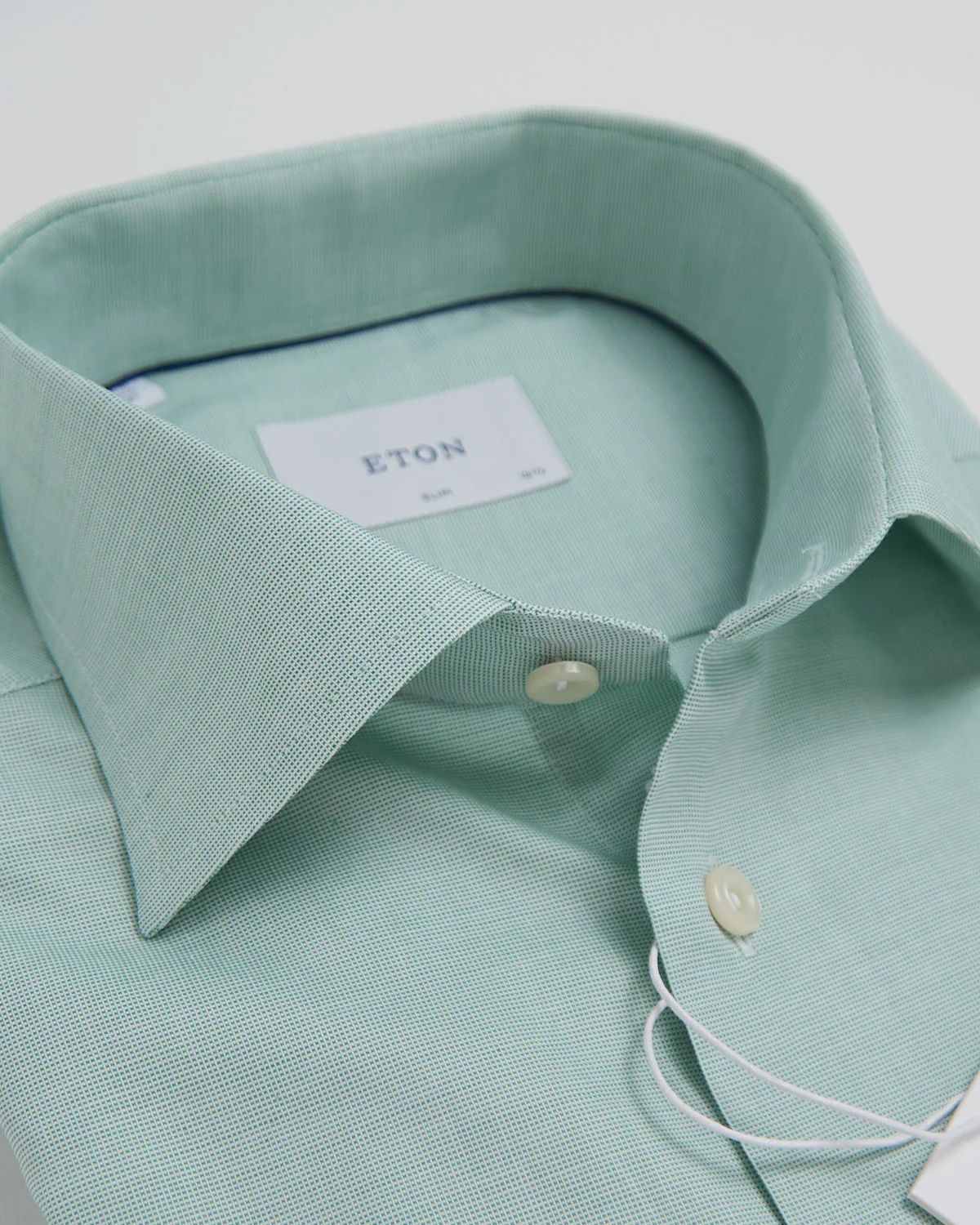 Slim Mid Green Solid Wrinkle Free Oxford - Image 4