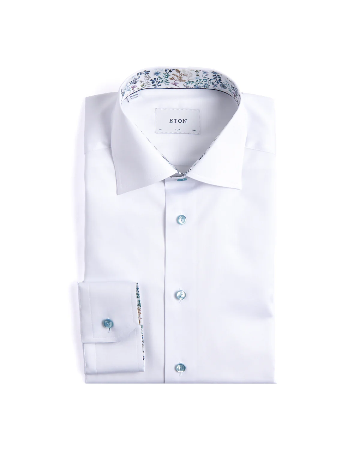 Solid Signature Twill Slim Shirt With Floral Trim