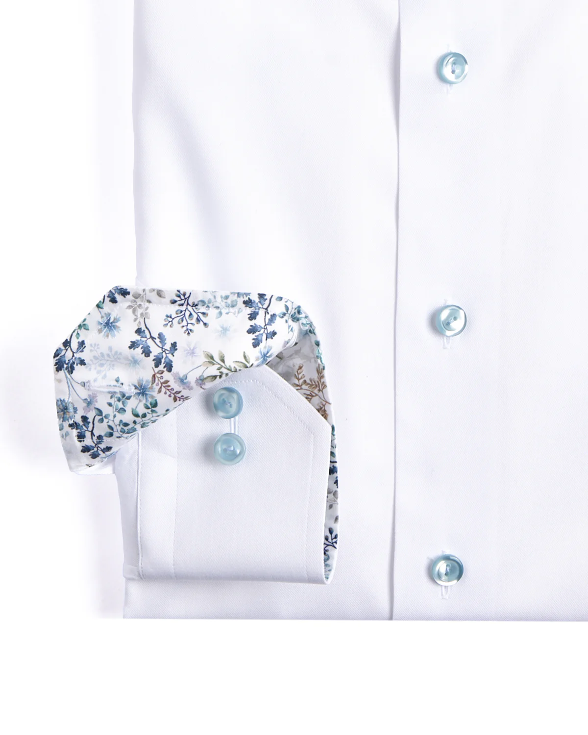 Solid Signature Twill Slim Shirt With Floral Trim - Image 3