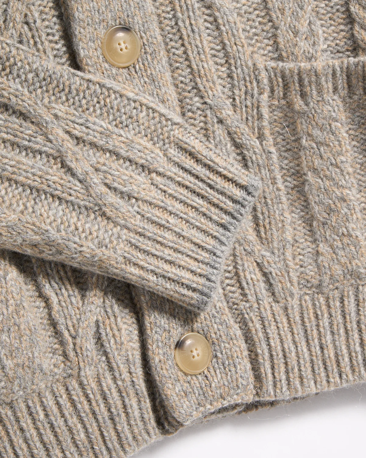 Baby Alpaca Cable Knit Grandpa's Cardigan - Image 2
