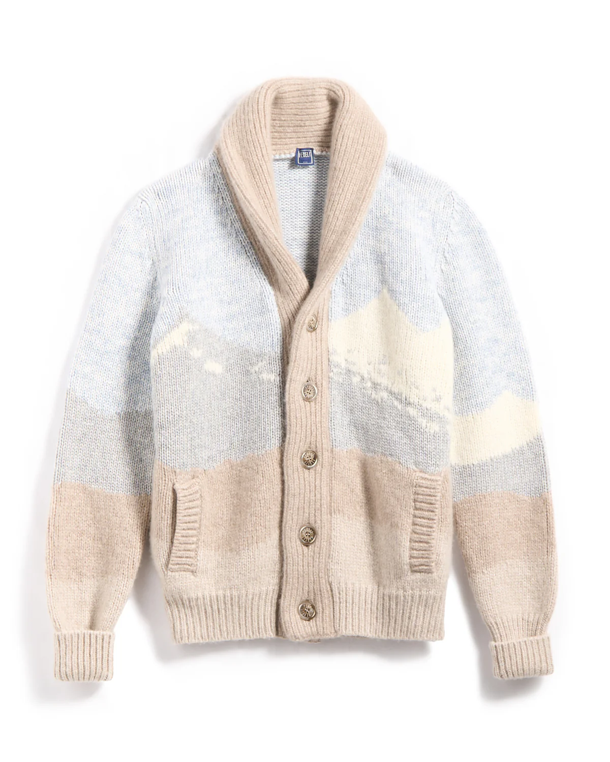 The 'Baitone' 100% Cashmere Slopes Intarsia Cardigan